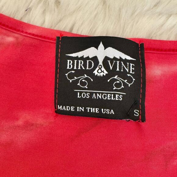 Bird & Vine Red Tie Dye Long Sleeve Maxi Dress Small NWOT - Picture 4 of 9